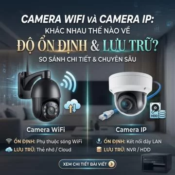 Camera WiFi và camera IP khác nhau thế nào về độ ổn định và lưu trữ?
