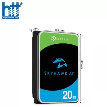 Ổ CỨNG HDD SEAGATE SKYHAWK AI 20TB 3.5 INCH, 7200RPM, SATA3, 256MB CACHE (ST20000VE002)