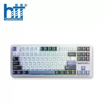 AULA F87 BÀN PHÍM CƠ GAMING 3 MODE (Phiên bản đen + trắng + xanh dương/ Grey Wood V3 Switch)