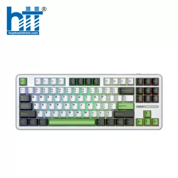 AULA F87 BÀN PHÍM CƠ GAMING 3 MODE (Phiên bản đen + trắng + xanh lá/ Grey Wood V3 Switch)
