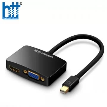 Ugreen 10439 Màu Đen Bộ chuyển đổi Mini DP sang HDMI + VGA hỗ trợ phân giải 1080P MD108 20010439