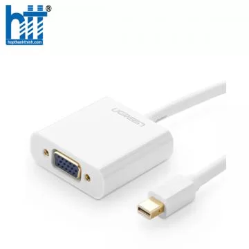 Ugreen 10458 Màu Trắng ABS Cáp chuyển đổi Mini DP sang VGA 1920x1080 60Ghz MD113 20010458