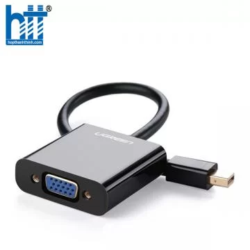 Ugreen 10459 Màu Đen ABS Cáp chuyển đổi Mini DP sang VGA 1920x1080 60Ghz MD113 20010459