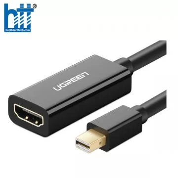 Ugreen 10461 18CM màu Đen Cáp chuyển đổi Mini DP sang HDMI hỗ trợ phân giải 1920x1080 MD112 20010461