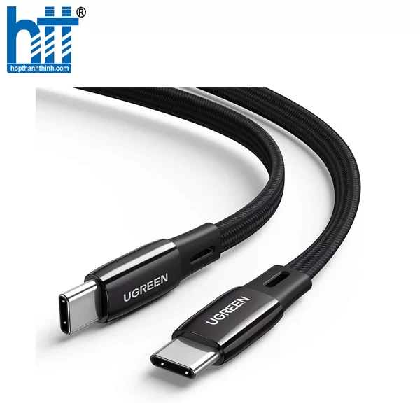 Ugreen 10965 2M cáp usb A ra type C mỏng dẹp 2.5mm màu đen dây bện dù US330 20010965