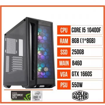 PC GAMING HTT 08 (i5 10400F/ B460/ 8GB RAM/ 250GB SSD/ GTX 1660 SUPER/ 550W)