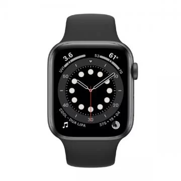 Apple Watch Series 6 GPS, 44mm Space Gray Aluminium Case with Black Sport Band - Regular