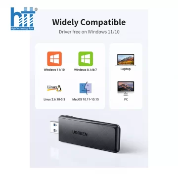 Ugreen 50340 AC1300 2.4GHz 400Mbps / 5GHz 900Mbps Màu Đen USB 3.0 