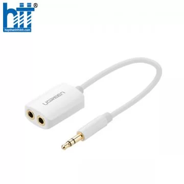 Ugreen 10738 20CM Màu Trắng Cáp chia âm thanh 3.5mm 1 ra 2 đầu 3.5mm âm 10738 20010738