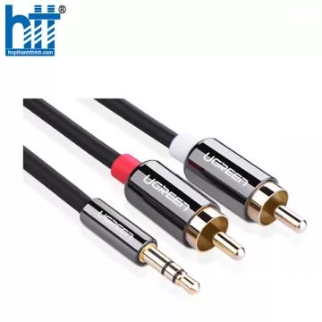 Ugreen 10772 1M màu Đen Cáp âm thanh 2 đầu Bông sen sang 3.5mm dương AV102 20010772