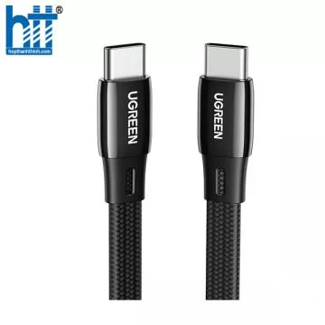 Ugreen 10967 1M cáp usb 2 đầu type C mỏng dẹp 2.5mm màu đen dây bên dù chống gãy US331 20010967