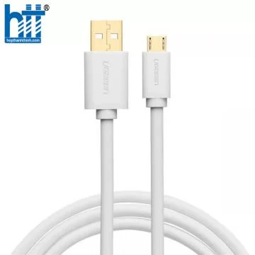 Ugreen 10851 3M màu Trắng Cáp sạc truyền dữ liệu USB 2.0 sang MICRO USB lõi đồng US125 20010851