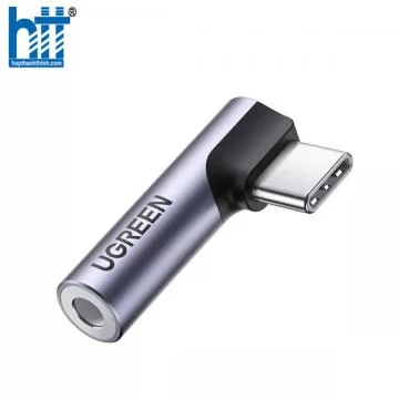 Đầu chuyển âm thanh USB Type-C to 3.5mm AUX có DAC Stereo Mic HiFi bẻ góc 90 độ Ugreen 20194 cao cấp