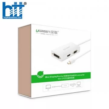 Ugreen 20417 Màu Trắng Bộ chuyển đổi Mini displayport sang HDMI + VGA + DVI nhựa ABS MD114 20020417