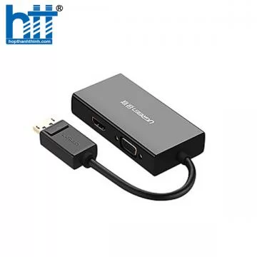 Ugreen 20420 Màu Đen Bộ chuyển đổi DisplayPort sang HDMI + VGA + DVI Hỗ trợ phân giải 4K 2K DP110 20020420