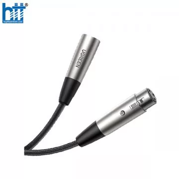 Ugreen 20504 3M 3pin Màu Đen bọc lưới Cáp Micrô nối dài XLR AV185 20020504