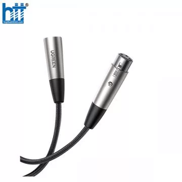 Ugreen 20504 3M 3pin Màu Đen bọc lưới Cáp Micrô nối dài XLR AV185 20020504