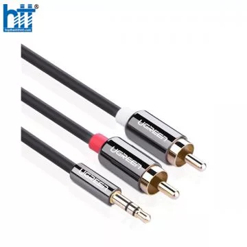 Ugreen 20780 8M màu Đen Cáp âm thanh 2 đầu Bông sen sang 3.5mm Dương mạ vàng AV116 20020780