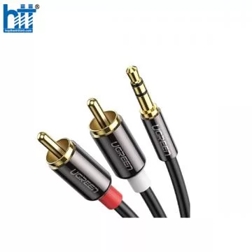 Ugreen 20780 8M màu Đen Cáp âm thanh 2 đầu Bông sen sang 3.5mm Dương mạ vàng AV116 20020780