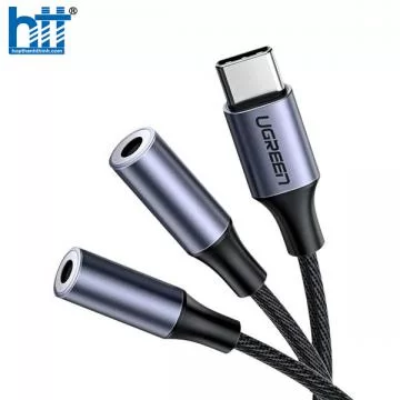 Cáp chuyển đổi chia âm thanh USB Type-C sang 2 cổng 3.5mm 20cm Ugreen 30732 cao cấp (Không DAC)