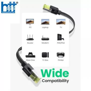 Cáp mạng Cat7 dây bện dạng dẹt tốc độ cao 10Gbps UGREEN NW189