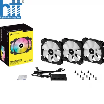 Fan Corsair iCUE SP120 RGB ELITE 120mm — Triple Pack with Lighting Node CORE