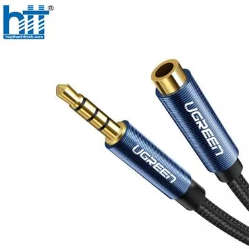 Cáp âm thanh AUX 3.5mm 0,5M Ugreen 40672 bọc Nylon (hỗ trợ Mic)
