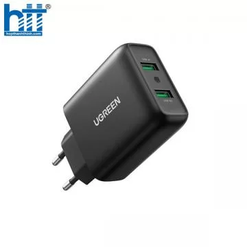 Củ sạc nhanh 36W 2 cổng USB Type-A 18W Ugreen 10216 cao cấp (EU)