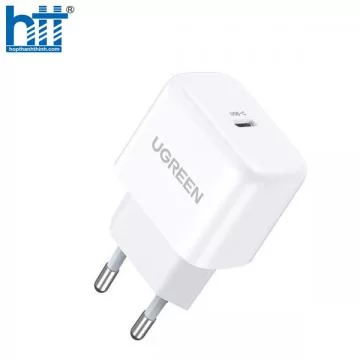 Củ sạc nhanh cổng USB Type-C 20W Màu Trắng Ugreen 10220