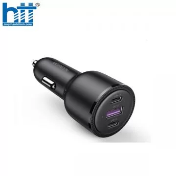 Ugreen 20467 69w 2 cổng Type C + 1 usb A Bộ sạc nhanh 3 cổng điện thoại trên ô tô màu đen CD239 20020467