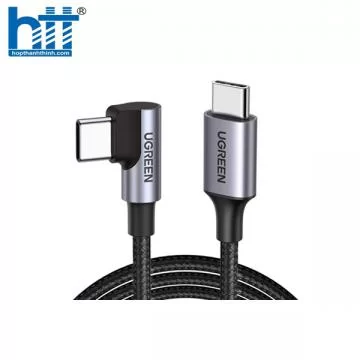 Cáp dữ liệu, sạc nhanh 60W Type-C to Type-C bẻ góc 90 độ dài 0,5M Ugreen 50122