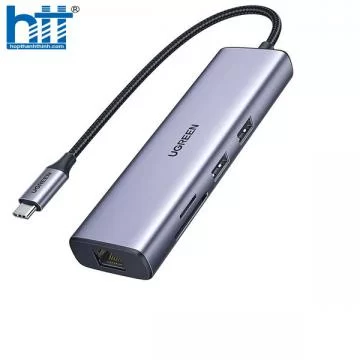 Thiết bị mở rộng Type-C 7 in 1 Sang HDMI 4K@30HZ + USB 3.0*2 + SD/TF + PD 100W Ugreen 90568 cao cấp