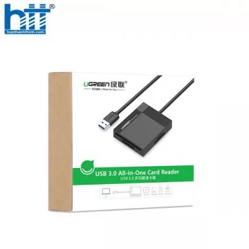 Đầu đọc thẻ USB 3.0 dài 0.5 hỗ trợ SD/TF/MS/CF Ugreen 30333 cao cấp