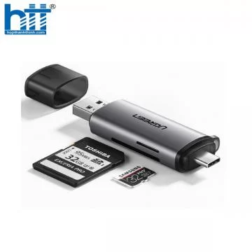 Đầu đọc thẻ nhớ USB type-C cho thẻ SD/TF chính hãng Ugreen 50704 cao cấp