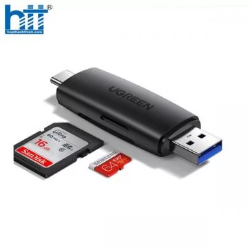 Đầu đọc thẻ nhớ SD/TF 2 trong 1 USB-A & USB-C Ugreen 80191