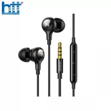 Ugreen 30637 3.5mm Màu Đen Tai nghe nhét trong có dây có micrô và điều khiển âm lượng cổng 3.5mm EP103 20030637