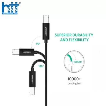 Cáp máy in USB 2.0 Type-C to USB Type-B dài 3M Ugreen 80812 (Màu đen)