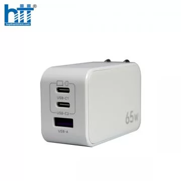 Ugreen 15333 65W Bộ sạc nhanh Nexode GaN 2 cổng USB Type-C + USB-A Màu Trắng chuẩn cắm US cd244 20015333