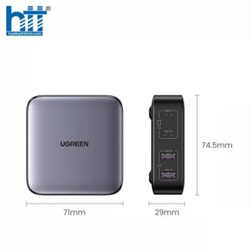 Sạc bàn nhanh GaN 65W USB Type-C x2, Type-A x2 Ugreen 90735 cao cấp