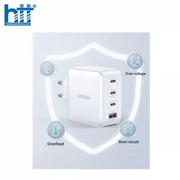 Củ sạc nhanh 100W GaN Nexode 4 cổng, 3 USB Type-C và 1 USB Type-A Hỗ trợ QC4+, PD3.0 Ugreen 15337
