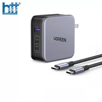 Củ sạc nhanh Nexode 140W GaN PD3.1, 2 USB Type-C và 1 USB Type-A Ugreen 90548 cao cấp (US)