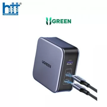 Củ sạc nhanh Nexode 140W GaN PD3.1, 2 USB Type-C và 1 USB Type-A Ugreen 90549 cao cấp (EU)