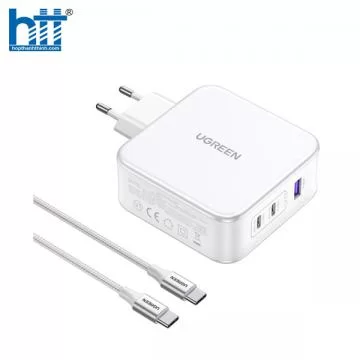 Củ sạc nhanh Nexode 140W GaN PD3.1, 2 USB Type-C và 1 USB Type-A Ugreen 15339 cao cấp (EU)
