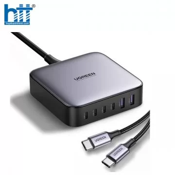 Củ sạc nhanh Nexode 200W GaN 6 cổng, USB Type-C x4, USB Type-A x2 Ugreen 40913 chính hãng