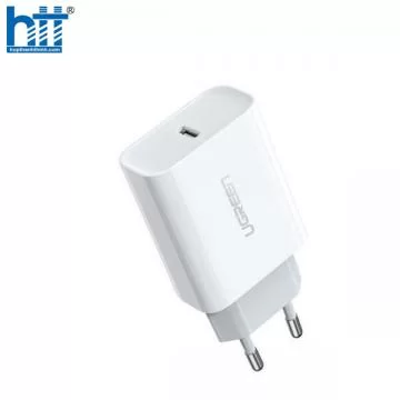 Bộ củ sạc nhanh 20W kèm cáp Type-C to Lightning dài 1M Ugreen 50698 cao cấp (EU)