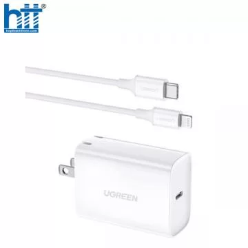 Bộ củ sạc nhanh 20W kèm cáp Type-C to Lightning dài 1M Ugreen 70293 cao cấp (US)