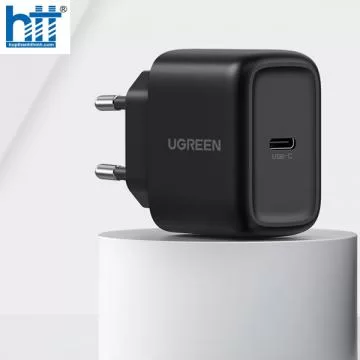 Ugreen 50581 25W Eu Bộ sạc nhanh kèm cáp sạc 2 đầu Type C chân cắm tròn CD250 20050581