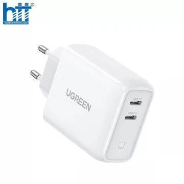 Củ sạc nhanh 2 cổng USB A và USB Type-C 36W Ugreen 60468,Hỗ trợ QC3.0, PD3.0