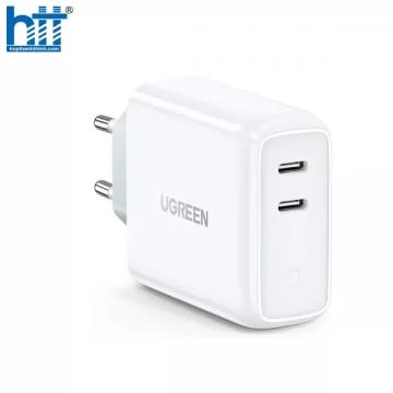 Ugreen 70263 36W bộ sạc 2 cổng PD USB type C chân cắm US dẹp xếp được màu trắng CD199 20070263