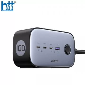 Ugreen 60167 100W 1.8M Bộ sạc nhanh DigiNest Pro gồm 3 cổng USB-C + USB-A cáp nguồn dài 1.8M chuẩn cắm EU CD270 20060167